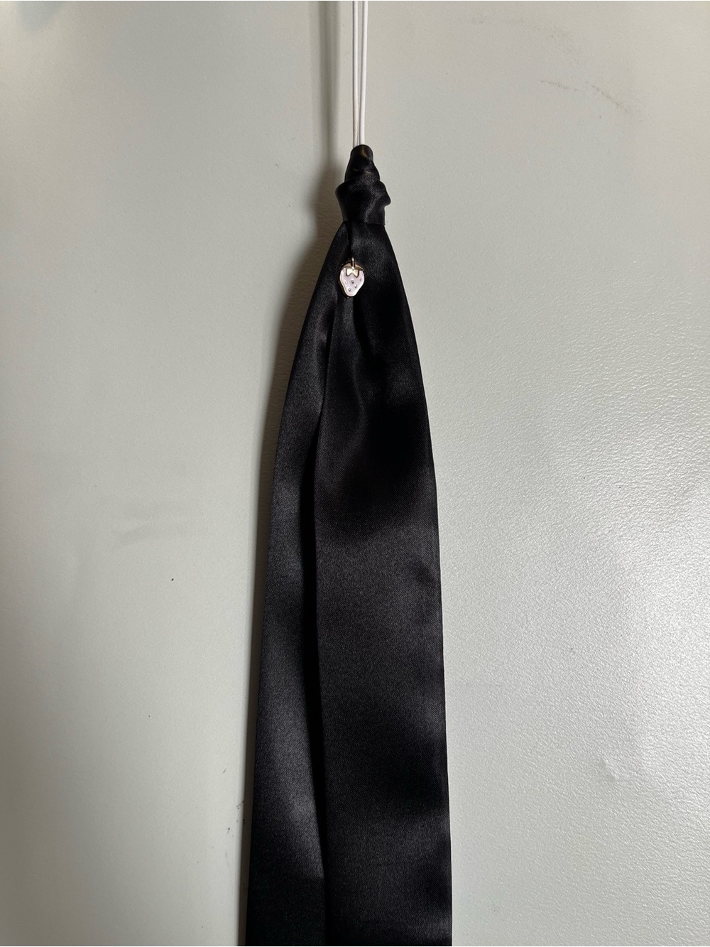 Satin Scarf Necklace with Decorative Pin - Unisex Accessory